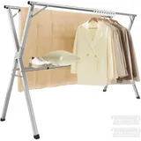 Songmics Wäscheständer 133-200 cm Taubengrau