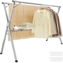 Songmics Wäscheständer 133-200 cm Taubengrau