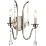 Elstead Lighting Wandleuchte 2-flammig 27,9 cm 38,1 cm silber