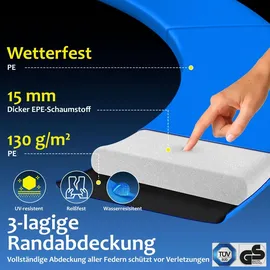 Kesser Trampoline Komplettset 305 cm inkl. Sicherheitsnetz, Leiter und Randabdeckung blau