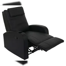 Mendler Fernsehsessel Durham, TV Sessel Relaxsessel Liegesessel, Kunstleder ~ schwarz