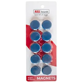 ALLboards Magnet blau, Kunststoff Ø 2,0 x 0,6 cm, 10 St.