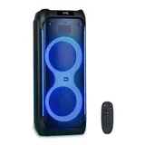 Ibiza COLUMBA1200 - Lautsprecher, leistungsstarke 2x10"/25cm Schallwand auf wiederaufladbarem Akku - Bluetooth, Micro-SD, USB, Aux, 2 MIC IN, 1 GT IN - TWS - Mehrfarbige unendliche LED