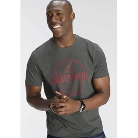 delmao T-Shirt DELMAO, Herren, Gr. S (44/46), schwarz (anthrazit melange), Single Jersey, Obermaterial: 60% Baumwolle, 40% Polyester, bedruckt, normal, Rundhals, Shirts T-Shirt, Kurzarm, lässige Passform, mit peppigem Print, aus Baumwolle