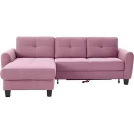 sit&more Ecksofa SIT & MORE "Varese L-Form", rosa (altrosa), B:253cm H:91cm T:167cm, Bedruckte Microfaser (100% Polyester);Luxus-Microfaser ALTARA NUBUCK (100% Polyester);Struktur (100% Polypropylen), Sofas, Ecksofa, mit Federkern, wahlweise mit Bettfunktion und