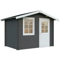 Palmako Gartenhaus Klara 4,7 m2 - 28 mm dunkelgrau/weiß
