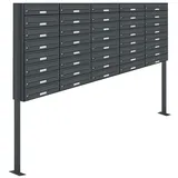 AL Briefkastensysteme Standbriefkasten 40 Fach Anthrazitgrau inkl. Zeitungsfach