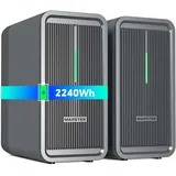 Marstek B2500 Balkonkraftwerk mit Speicher*2,4480Wh LiFePO4 Akku,2 MPPT, 1600W PV-Eingang, 800W DC-Ausgang,Erweiterbar auf 8,96kWh,6000 Zyklen, IP65, Plug & Play,App-Steuerung,0% MwSt