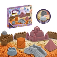 Kinetic Dynamic Sandbox Set, Spielsand Knetsand mit 500 g magischem Sand, 1 Box, 8 Förmchen, 1 Schaber, 4 Werkzeuge für kreatives Indoor-Sandspiel, Geschenk, Weihnacht , Geburtstag ab 3 Jahren, BURGEN