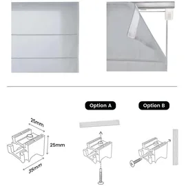 STORESDECO Raffrollo|, Grau, Kunststoff, Uni, Rechteckig, 180x250 cm, CE, Wohntextilien, Rollos - Jalousien, Rollos, Raffrollos