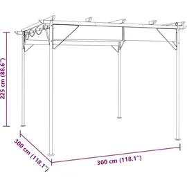 vidaXL Pergola mit Ausziehbarem Dach 300 x 300 cm taupe