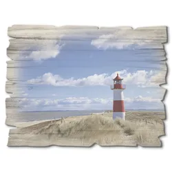 Artland Holzbild »Leuchtturm Sylt«, Gebäude, (1 St.) Artland Farbe Bild(er): blau