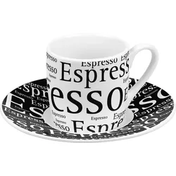 Könitz Porzellan Espresso, Schrift auf weiß