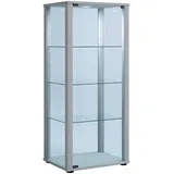 VCM Standvitrine Kavisa 50 x 38 x 115 cm Silber