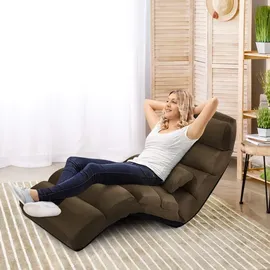 Costway Relaxliege 175 x 55 x 20 cm Braun