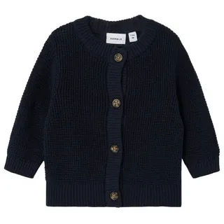 NAME IT Unisex Baby Nbnbubba Ls Knit Card Noos Strickjacke, Dark Sapphire, 80 EU