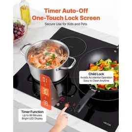 Vevor Induktionskochfeld 6200 W 3 Zonen