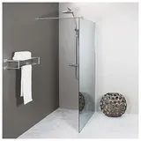 Evenes Walk-In Glasduschwand Elja mit Wandprofil + Stabilisierungsstange rund x 2000 x 8 mm ESG Spiegel lichtdurchlässig - 93 990 28