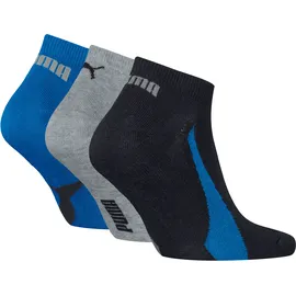 Puma Sneakersocken 3er Pack Blau/Grau/Schwarz 35-38