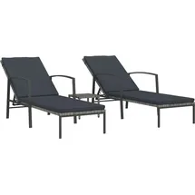 vidaXL Sonnenliege 117 x 56 x 34 cm Grau