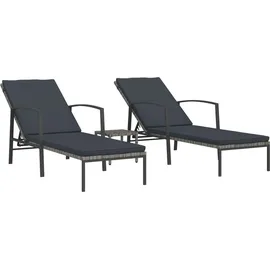 vidaXL Sonnenliege 117 x 56 x 34 cm Grau