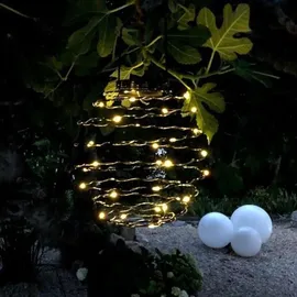 Lumi Jardin Solar-Pendelleuchte Mikrospirale schwarz H37cm inkl. LED-Lampe
