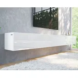 Platan Room Fernsehschrank TV-Lowboard 280 In Weiß Hängend Oder Stehend Hochglanz / Weiß