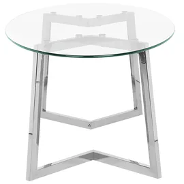 Beliani Couchtisch Fresno Glas Silber