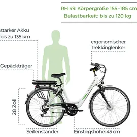 Zündapp Z503 28 Zoll RH 49 cm Damen weiß/grün