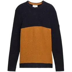 TOM TAILOR Herren Strickpullover mit Strukturmix, blau, Meliert, Gr. XL