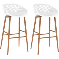 vidaXL Barhocker 2 Stk. Weiß