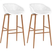 vidaXL Barhocker 2 Stk. Weiß