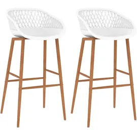 vidaXL Barhocker 2 Stk. Weiß