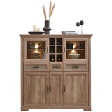 Innostyle Highboard VIENNA Holzoptik Braun Eiche