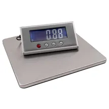 McPower Tischwaage, separate LCD-Anzeige, Tare, Zählfunktion, 27x27cm Edelstahl-Platte, bis 200 kg