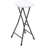 Spetebo Hocker klappbar mit Metall Gestell Belastbarkeit 100 kg (Sitz / Barhocker, 1 St., mit stabilem 4-Fuß-Metallgestell), klappbarer schwarz|weiß