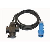 CEE Adapterleitung CEE MENNEKES Stecker auf Schuko 3-Fach Kupplung IP44 H07RN-F 3G2,5 5-50m, Größe:3G2.5/ 20m