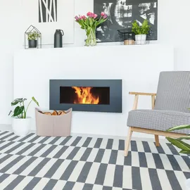 Relaxdays Kaminholzkorb Kunstleder 53,5 x 36 x 41 cm Grau