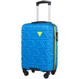 PUCCINI Koffer California Hartschalenkoffer Handgepäck Trolley Leicht Reisekoffer mit 4 Rollen M-L-XL (Blau, M)