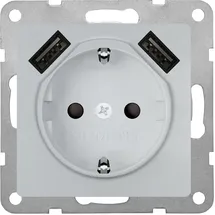 Siemens Schuko-Steckdose Aluminiummetallic
