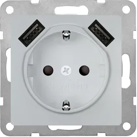 Siemens Schuko-Steckdose Aluminiummetallic