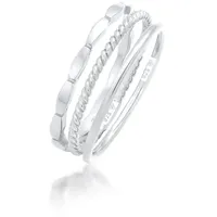 Elli Ring 925 Sterling Silber Ring Set, Geo, Twisted in Silber | Gr.: 52