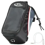 tectake® Handy Fahrradtasche, Fahrrad Rahmentasche, Fahrradtasche Rahmen, Handyhalter wasserabweisend, Handyhalterung, Fahrrad Tasche, Rennrad Zubehör, e Bike oder Mountainbike - Schwarz-Rot, L