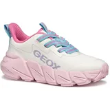 GEOX FLEXYPER Fast Girl Sneaker, White/Pink, 34