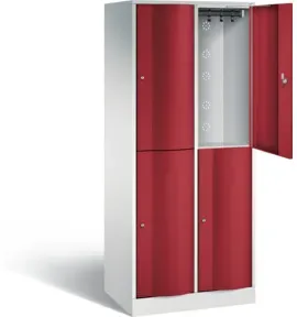 C+P Spind doppelstöckig Resisto, H1950xB772xT540mm, Front Rubinrot, Korpus Lichtgrau (8270-272)