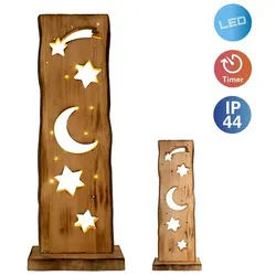 Näve LED-Holz-Dekoleuchte Mond/Sterne h: 60cm