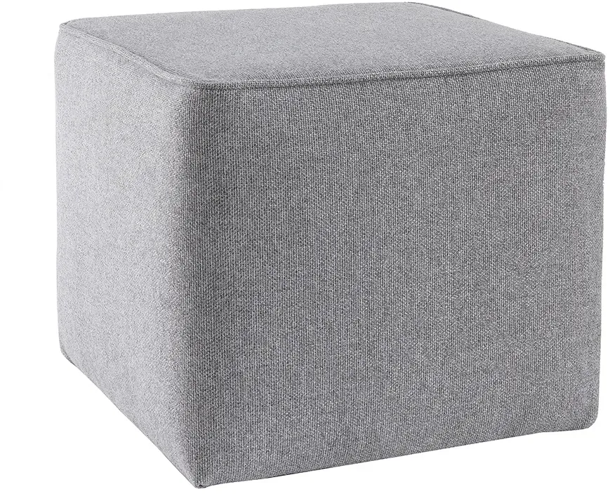 Pouf design carré en tissu gris PAVE