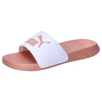 Puma Unisex Popcat 20 Slide Sandal, White-Deeva Peach, 38 EU