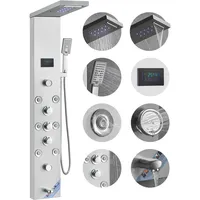 Vevor Duschpaneelsystem, 6 Duschmodi, LED- und Bildschirm-Wasserkraft-Duschpaneelturm, Regenfall, Wasserfall,