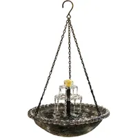 Solar Vogelbad mit Springbrunnen Hängende Vogeltränke Garten Hof Terrasse Solarbetrieben ohne Strom Auch als Kolibri-Futterspender Wasserstation nutzbar (Schwarz)